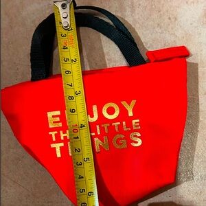 Red Tote Bag with Gold Text